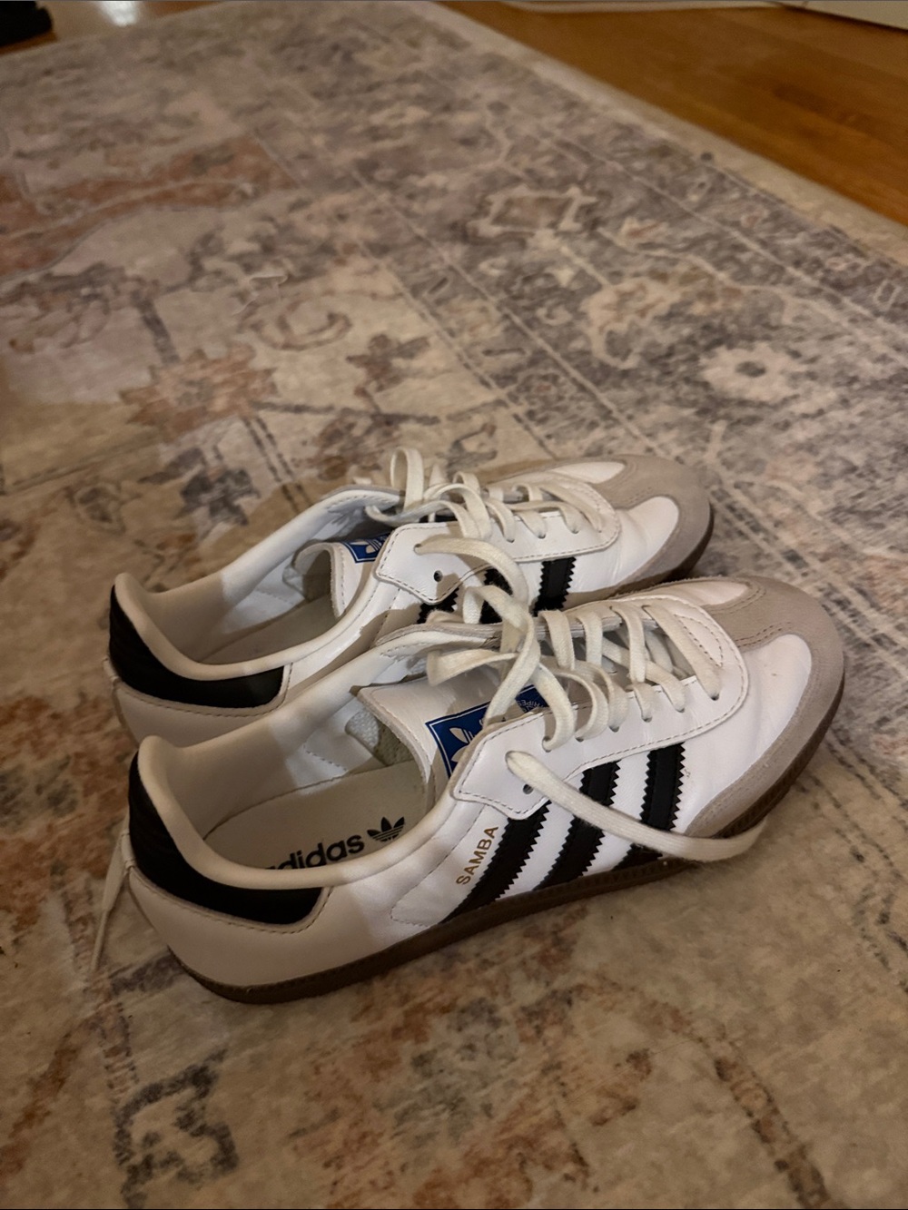 adidas White and Black Samba kids sneakers